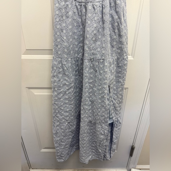 Women’s Hollister Blue Cottagecore Eyelet Maxi Dress Size Small Corset - Picture 4 of 7